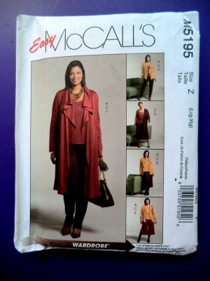 McCalls Pattern # 5195 UNCUT Misses KNIT Wardrobe Jacket Top Skirt Pants Size Large XL