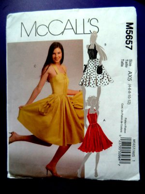 McCalls Pattern # 5657 UNCUT Misses Summer Halter Dress Size 4 6 8 10 12