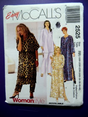 McCalls Pattern # 2525 UNCUT Womans Caftan Variations Pants Size 18 20 22 24