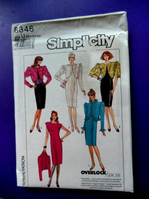 Simplicity Pattern # 8346 UNCUT Evening Misses Dress Lined Jacket Size 16 18 20