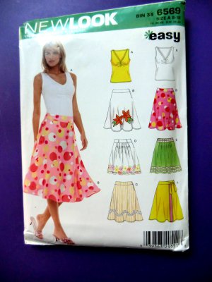 New Look Pattern # 6569 UNCUT Misses Top Skirt Variations Size 8 10 12 14 16 18