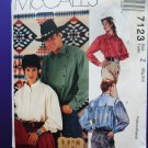 McCalls Pattern # 7123 UNCUT Misses Mens Cowboy Western Shirt Size XL XXL