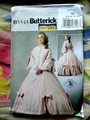 Butterick Pattern # 5543 UNCUT Misses Civil War Dress Size 14 16 18 20