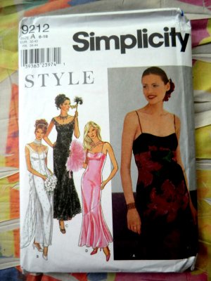 Simplicity Style Pattern # 9212 UNCUT Misses Special Occasion Dress Size 6 8 10 12 14 16