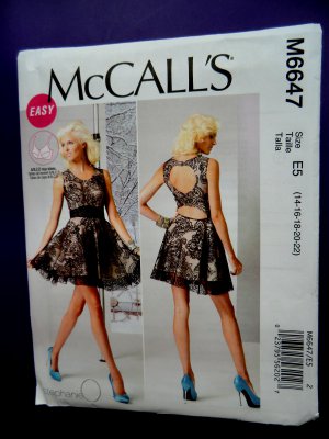 McCalls Pattern # 6647 UNCUT Misses Dress Size 14 16 18 20 22