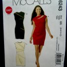 McCalls Pattern # 6243 UNCUT Misses Straight Dress STRETCH KNIT Size 6 8 10 12