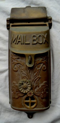 Antique Metal Brass Mail Box Mailbox
