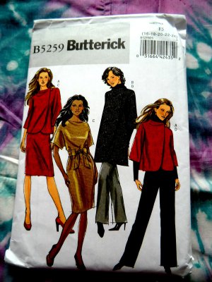 Butterick Pattern # 5259 UNCUT Misses Wardrobe Jacket Dress Pants Size 16 18 20 22 24