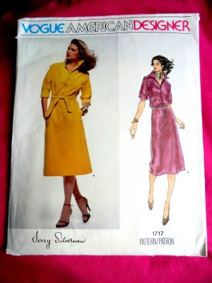 Vogue Pattern # 1717 UNCUT Leather/Suede Dress Size 16 Silverman