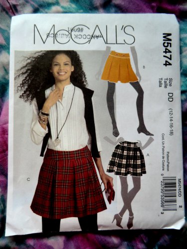 McCalls Pattern # 5474 UNCUT Misses Skirt Size 12 14 16 18