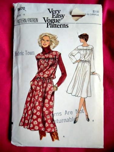 Vogue Pattern # 8970 UNCUT Misses Pull-Over Dress Size 14