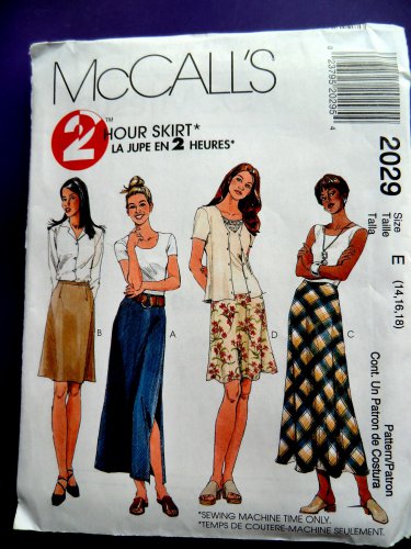 McCalls Pattern # 2029 UNCUT Misses Skirt Various Lengths Size 14 16 18