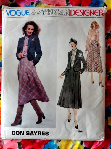 Vogue Pattern # 1964 UNCUT Misses Blouse Jacket Skirt Size 16 American Designer Don Sayres