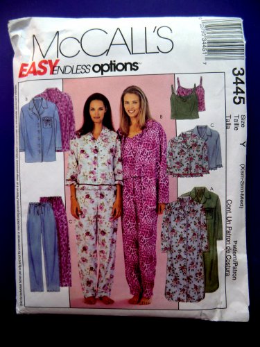 McCalls Pattern # 3445 UNCUT Misses Pajamas Top Bottom Nightshirt Size XS Small Medium