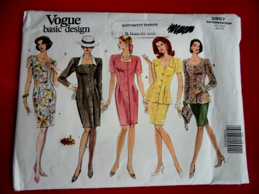 Vogue Pattern # 2857 UNCUT Misses Dress Skirt Top Variations Size 6 8 10