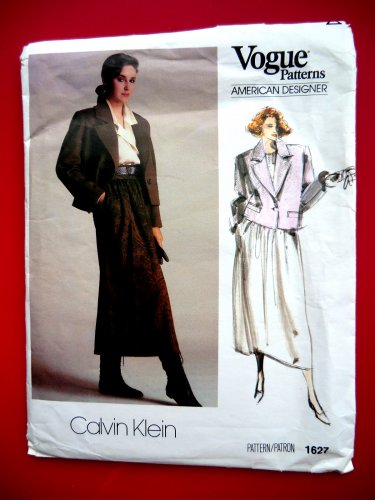 Vogue Pattern # 1627 UNCUT Misses Jacket Skirt Size 14 Calvin Klein American Designer Series
