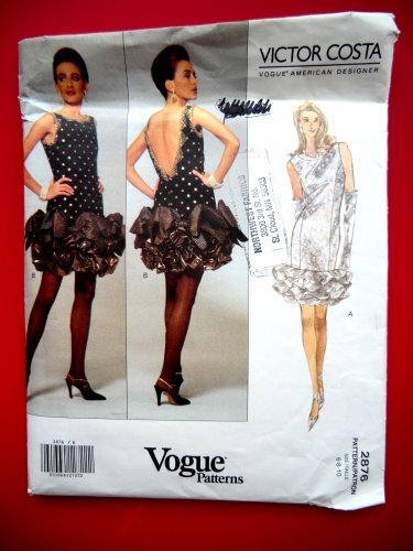 Vogue Pattern # 2876 UNCUT Misses Special Occasion Dress Size 6 8 10 Victor Costa