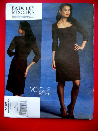 Vogue Pattern # 1121 UNCUT Misses Dress Size 6 8 10 12 Badgley Mischka American Designer
