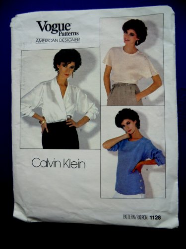 Vogue Pattern # 1128 UNCUT Misses Blouse Size 10 ONLY Calvin Klein American Designer