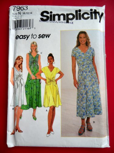 Simplicity Pattern # 7963 UNCUT Misses Pullover Dress Size 10 12 14