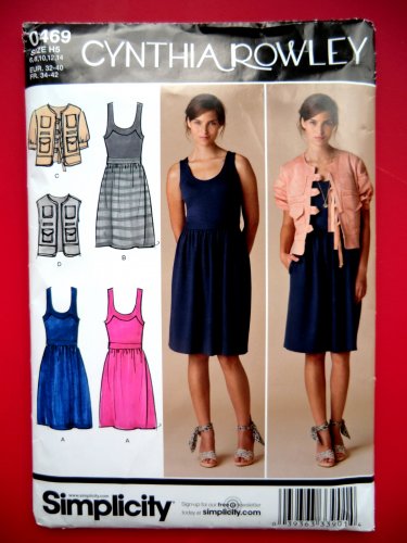 Simplicity Pattern # 0469 Dress Jacket Size 6 8 10 12 14 Cynthia Rowley
