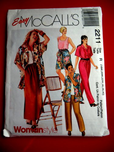 McCalls Pattern # 2211 UNCUT Misses Cruise Wear Top Jacket Pants Size 18 20 22