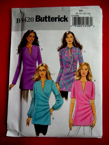 Butterick Pattern # 5420 UNCUT Misses Pullover Fitted Top Size 8 10 12 14