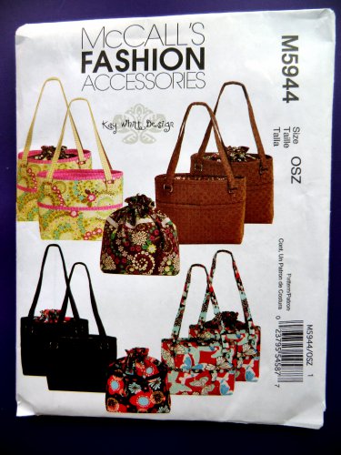 McCalls Fashion Pattern # 5944 UNCUT Misses Bags Totes