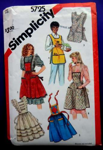 Simplicity Pattern # 5725 UNCUT Vintage Apron ONE Size
