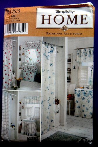 Simplicity Pattern # 9153 UNCUT HOME Craft Bath Bathroom Accessories Window Shower Curtain