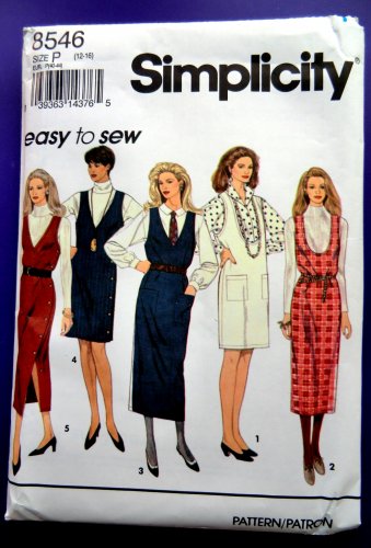 Simplicity Pattern # 8546 UNCUT Misses Pull-Over Jumper Two Lengths Size 12 14 16