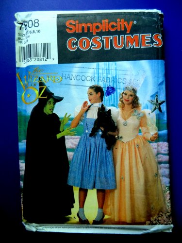 Simplicity Pattern # 7808 UNCUT Misses Costume Wizard of Oz Dorothy Witch Adult Size 6 8 10