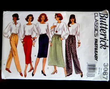 Butterick Pattern # 3087 UNCUT Misses Skirt Pants Size 12 14 16 Fast and Easy