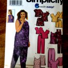 Simplicity Pattern # 9772 UNCUTS Woman’s Top Sleeve Variations Pants or Shorts Size 26 28 30 32