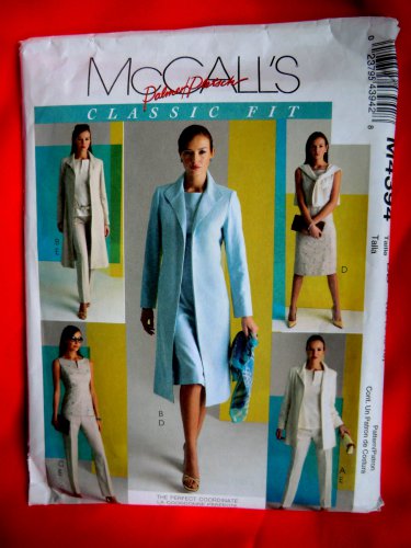 McCalls Pattern # 4394 UNCUT Misses Wardrobe Lined Jacket Top Dress Pants Size 12 14 16 18
