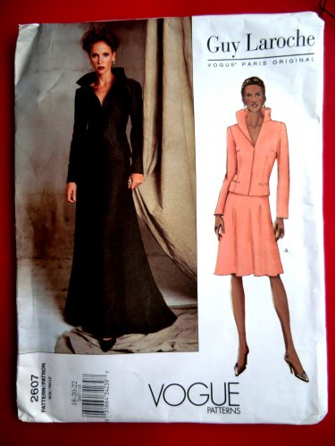 Vogue Pattern # 2607 UNCUT Misses Womanâ��s Jacket Skirt Guy Laroche Paris Original Size 18 20 22