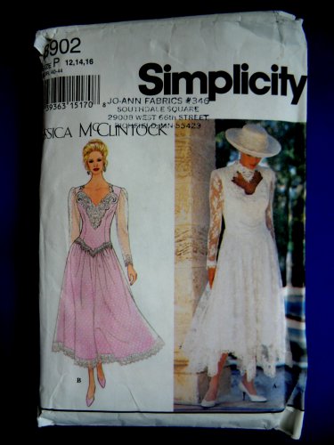 Simplicity Pattern # 8902 UNCUT Misses Formal Lined Dress Size 12 14 16 Jessica McClintock