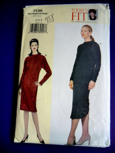Vogue Pattern # 7136 UNCUT Misses Dress or Top and Skirt by Sandra Betzina
