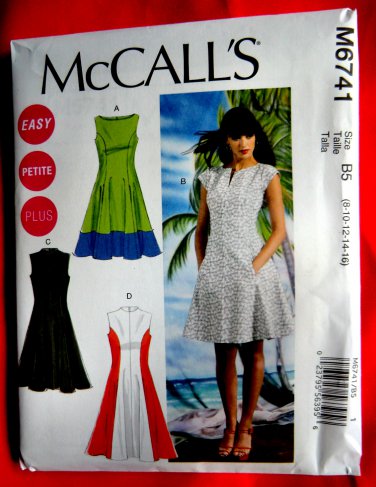 McCalls Pattern # 6741 UNCUT Misses Dress Size 8 10 12 14 16