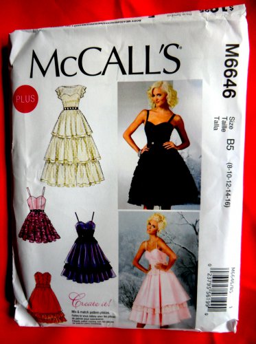 McCalls Pattern # 6646 UNCUT Misses Formal Dress Size 8 10 12 14 16