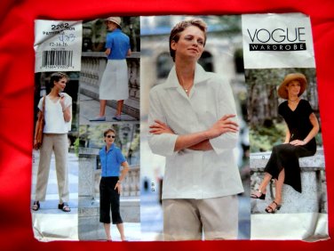 Vogue Pattern # 2262 UNCUT Misses Wardrobe Pants Skirt Top Jacket Size 12 14 16