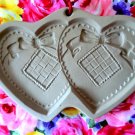 Brown Bag Hill Design Cookie Mold Double Hearts Vintage 1988
