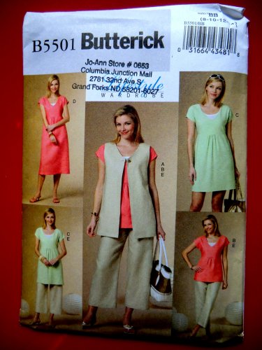 Butterick Pattern # 5501 UNCUT Misses Wardrobe Dress Tunic Pants Vest Size 8 10 12 14
