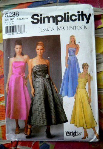 Simplicity Pattern # 5238 UNCUT Misses Formal Long Gown Dress McClintock Size 8 10 12 14