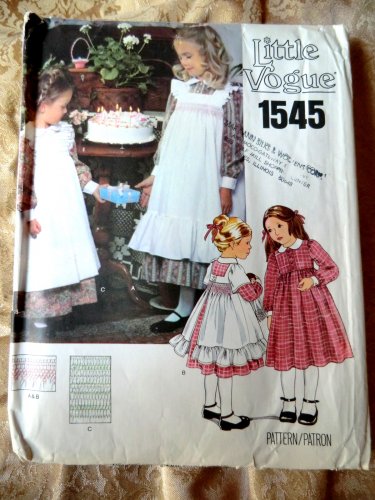 Vogue Pattern # 1545 UNCUT Girls Dress Pinafore Size 6