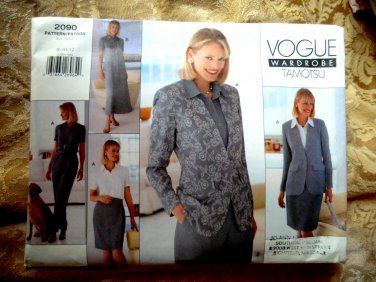 Vogue Pattern # 2090 UNCUT Misses Wardrobe by Tamotsu Dress Top Skirt Pants Size 8 10 12