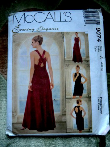 McCalls Pattern # 9074 UNCUT Misses Special Occasion Dress Size 6 8 10