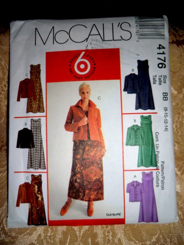 McCalls Pattern # 4176 UNCUT Misses Dress Jacket Size 8 10 12 14