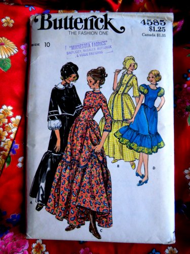 Butterick Pattern # 4585 UNCUT Misses Frontier Costume Size 10 ONLY