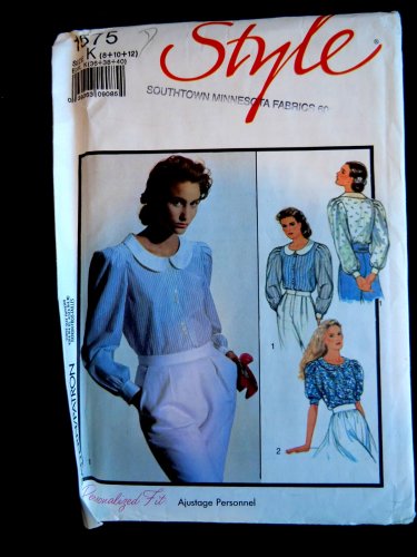 Style Pattern # 1575 UNCUT Misses Blouse Sleeve Variations Size 8 10 12